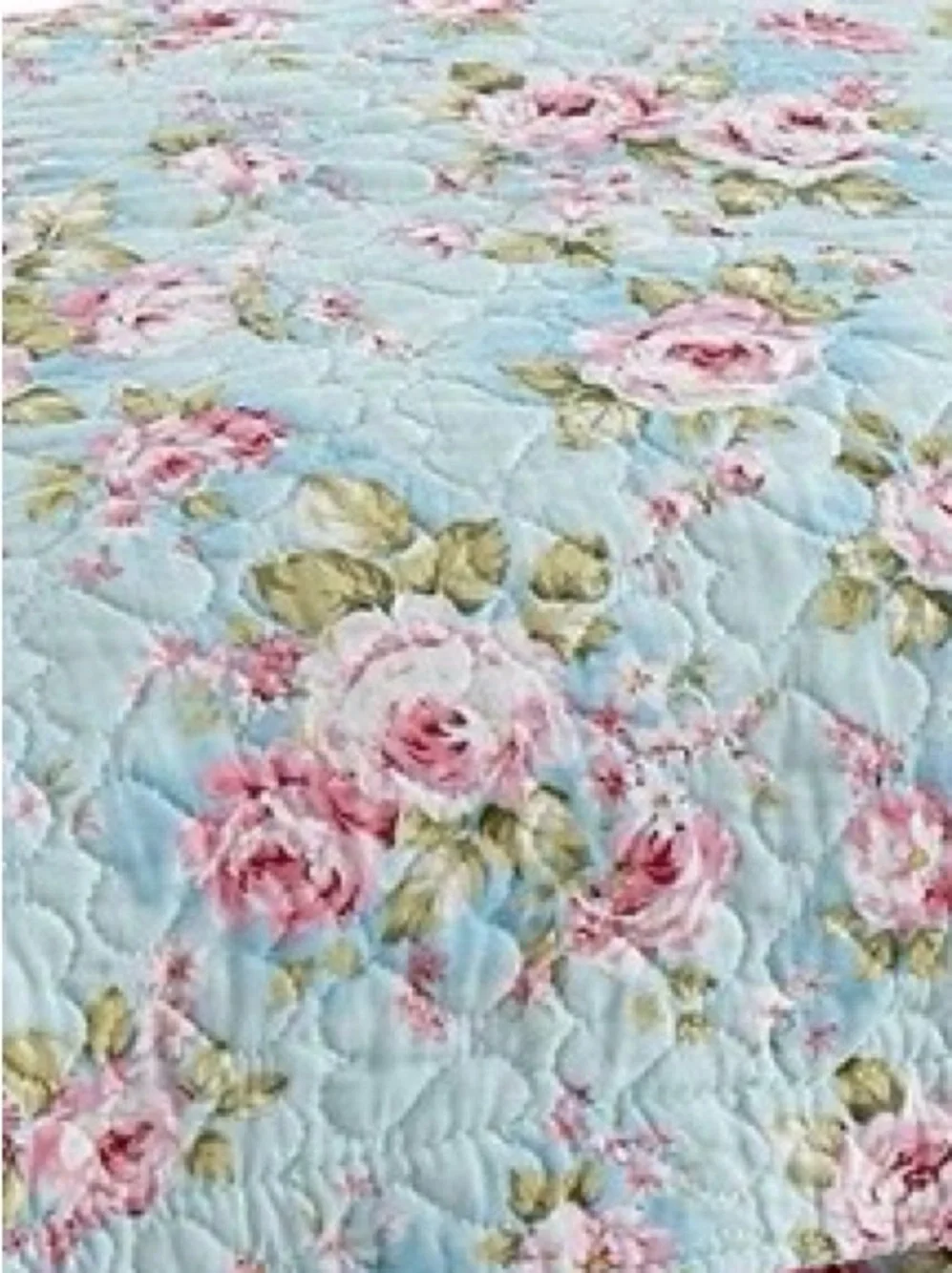 Farmhouse Floral Queen Size Shams 100% Cotton (2-Pack) BLUE ROSE